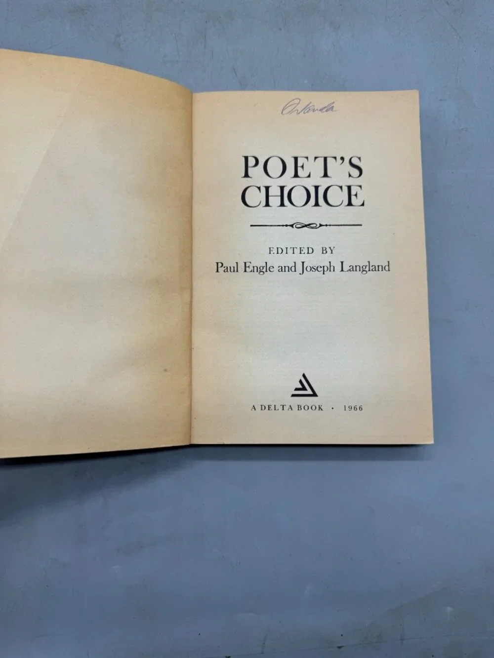 Vintage 1962 Poets Choice Literary Anthology By Engle Langland book English READ